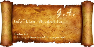 Götter Arabella névjegykártya